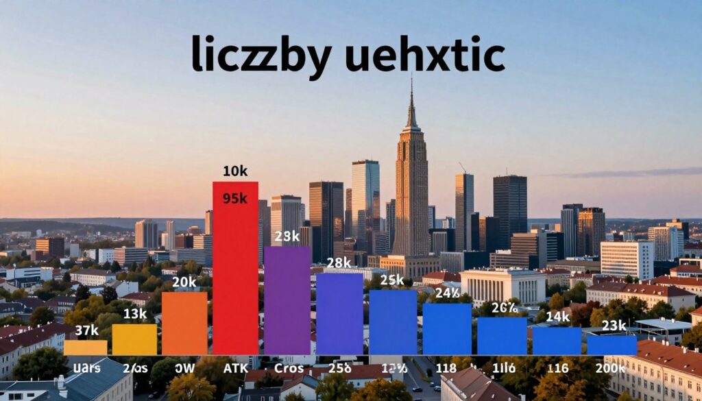 A visually compelling infographic-style image illustrating "liczby mieszkańców" in relation to city councilors' diets. The foreground features a professional-looking chart displaying various population figures of fictional cities, with one city highlighted in vibrant colors. In the middle ground, a focused view of a cityscape with distinct architectural elements, symbolizing different city sizes—from small towns to large urban centers. The background showcases a subtle gradient sky transitioning from day to night, implying ongoing discussions about governance. Soft, natural lighting illuminates the scene, creating an atmosphere of professionalism and insight. The composition is balanced, with a clear focus on the statistical representation of city populations, without any text overlays or distracting elements. A visually compelling infographic-style image illustrating "liczby mieszkańców" in relation to city councilors' diets. The foreground features a professional-looking chart displaying various population figures of fictional cities, with one city highlighted in vibrant colors. In the middle ground, a focused view of a cityscape with distinct architectural elements, symbolizing different city sizes—from small towns to large urban centers. The background showcases a subtle gradient sky transitioning from day to night, implying ongoing discussions about governance. Soft, natural lighting illuminates the scene, creating an atmosphere of professionalism and insight. The composition is balanced, with a clear focus on the statistical representation of city populations, without any text overlays or distracting elements.